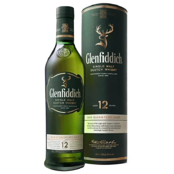 Glenfiddich 12 Year Old Signature Single Malt Scotch Whisky 1L